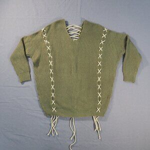 IJoah Sweater Womens Small Green Chunky Knit Mohair Hippie Boho Fairy Lagenlook